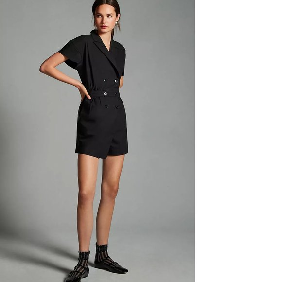 Anthropologie Elegant Black Romper - Picture 1 of 8